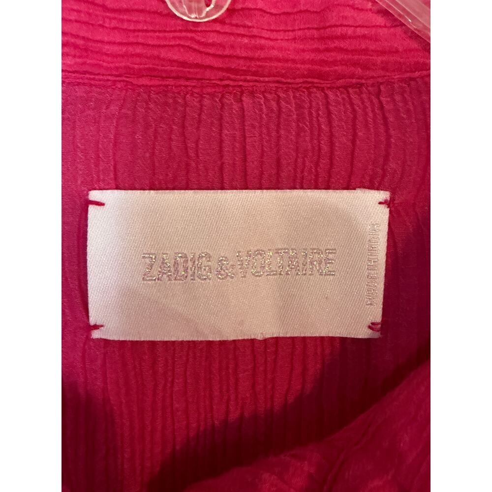 Zadig & Voltaire Womens Size Medium Fuschia Pink Regale Crepon Tunic Dress - Picture 4 of 11